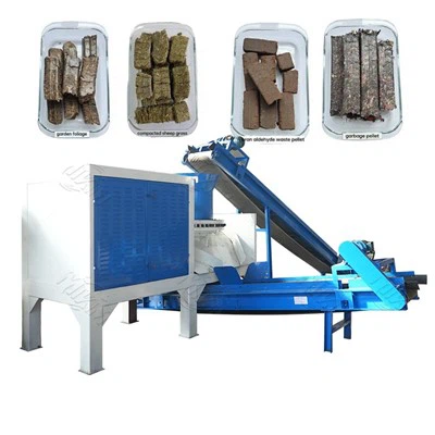 How does a hydraulic sawdust briquette press work?